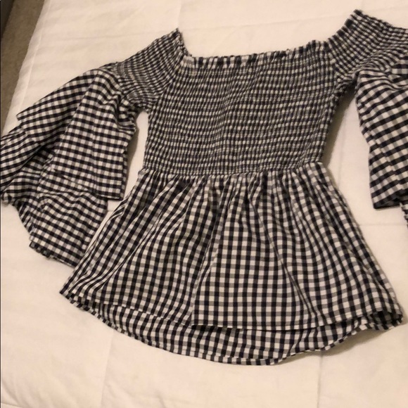 BP Off the Shoulder Gingham Print - Picture 3 of 4